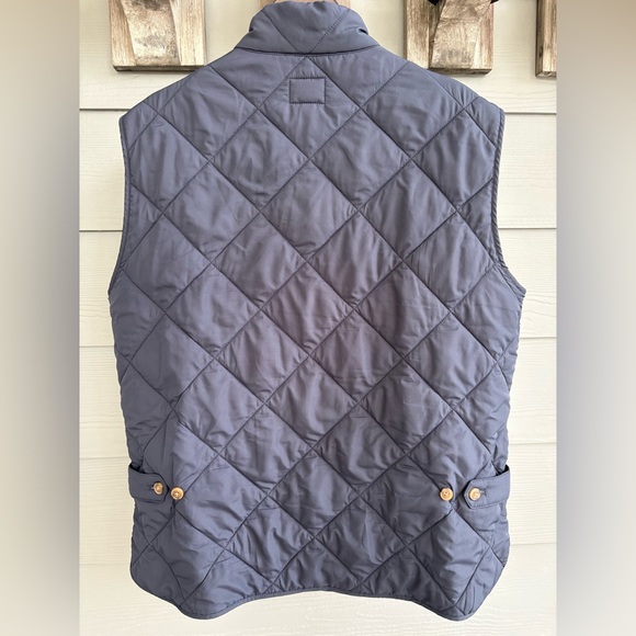 J. Crew Men's Quilted Walking Vest in Navy, Tan Interior, Size Large - Picture 4 of 7